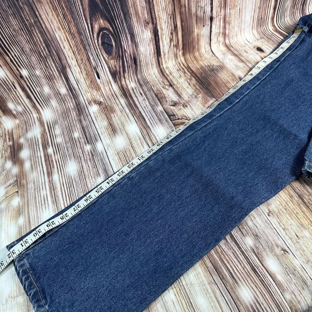 Vintage Wrangler COWBOY CUT Size 15 High Rise Jeans Denim Pants USA Made 35x32 - Picture 9 of 11